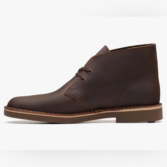 Clarks men's Bushacre 2 Lace Up Chukka Boot Dark Brown Leather US 11 1… - Picture 4 of 15